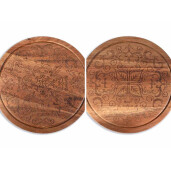 Set 2 platouri servire lemn maro  Ø 25 cm