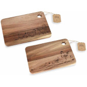 Set 2 platouri servire lemn cm 28 x 20 H