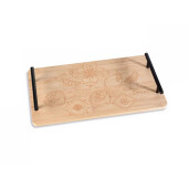 Tava lemn natur metal negru cm 35 x 20 x 4,5 H