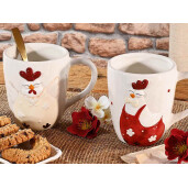 Set 4 cani ceramica multicolora Gaini 9x10.5 cm, 400 ml