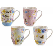Set 4 cani portelan Bee Honey 8.5x10.5 cm, 350 ml