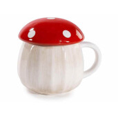 Cana cu capac ceramica multicolora Ciupercuta Ø 11,5 cm x 12.5 H, 600 ml
