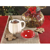 Cana cu capac ceramica multicolora Ciupercuta Ø 11,5 cm x 12.5 H, 600 ml