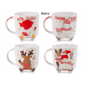 Set 8 cani Craciun portelan 8.5x9.5 cm, 300 ml