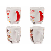 Set 8 cani Craciun portelan 8.5x9.5 cm, 300 ml