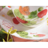 Set 2 cesti portelan Capsuni 9x6.5 cm, 200 ml
