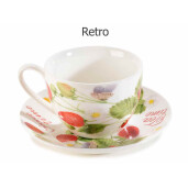 Set 2 cesti portelan Capsuni 9x6.5 cm, 200 ml