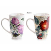 Set 4 cani portelan multicolor, 4 infuzoare 8.5x13.5 cm, 450 ml