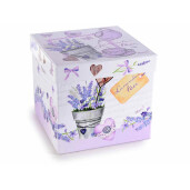 Set 2 ceainice, 2 cesti portelan alb mov Lavanda 16x10.5x13 cm, 400 ml, 250 ml