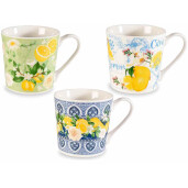 Set 3 cani portelan Lamai 9.5x9.5 cm, 350 ml