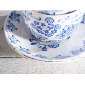 Set 3 cesti portelan alb albastru 9x7 cm, 250 ml