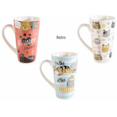 Set 6 cani portelan Pisicute 9x15 cm, 500 ml