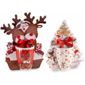 Set 8 cani Craciun portelan multicolor 8x10 cm, 350 ml