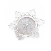 Set suport si lumanare in cutie cadou Fulg de Nea cm 7 x 8 x 2 H