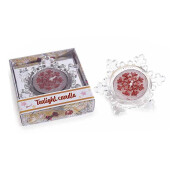 Set suport si lumanare in cutie cadou Fulg de Nea II cm 7 x 8 x 2 H