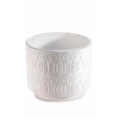 Ghiveci flori ceramica alba 13x10.5 cm