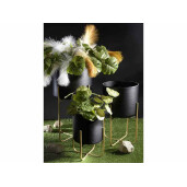 Ghiveci flori metal negru auriu Ø 24 x 42,5 H