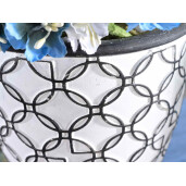 Ghiveci flori lemn ceramica 10.5x14.5 cm