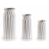 Set 3 vaze portelan alb 11x25 cm, 9x20 cm, 8x15 cm