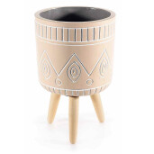 Ghiveci flori ciment lemn natur Ø 13,5 cm x 21 H