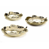 Set 3 platouri decorative ceramica aurie 15.5x16.5 cm, 13x14 cm, 11x12 cm
