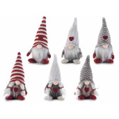 Set 3 figurine Mos Craciun, 3 Craciunite textil multicolor cm 8x8x18 H