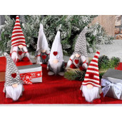 Set 3 figurine Mos Craciun, 3 Craciunite textil multicolor cm 8x8x18 H