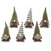 Set 3 figurine Mos Craciun, 3 Craciunite textil multicolor cm 8,5x9x18 H