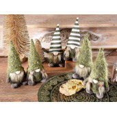 Set 3 figurine Mos Craciun, 3 Craciunite textil multicolor cm 8,5x9x18 H