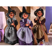 Figurina Vrajitoare Halloween Befana cu recipient pentru dulciuri cm 12x11x30 H