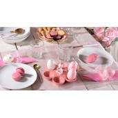 Platou Paste Iepuras 6 oua ceramica roz 17 cm x 15 cm x 7 h