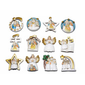 Set 12 decoratiuni religioase polirasina cu magnet 3.5x5.5 cm