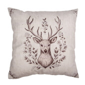 Perna Craciun Ren textil bej maro 45x45x4 cm
