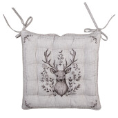 Set 2 perne scaun bumbac bej gri Ren 40x40x4 cm