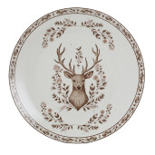 Farfurie Craciun Ren portelan bej maro Ø 26x2 cm