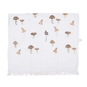 Prosop de maini si fata bumbac alb maro Ciupercute 40x66 cm