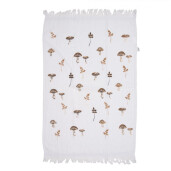 Prosop de maini si fata bumbac alb maro Ciupercute 40x66 cm