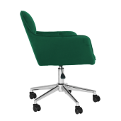 Scaun birou, fotoliu catifea verde smarald crom Hagrid 63x63x77/86 cm