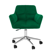 Scaun birou material catifea verde smarald crom Hagrid 63x63x77/86 cm