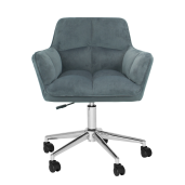 Scaun birou catifea gri crom Hagrid 63x63x77/86 cm