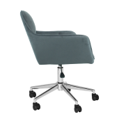 Scaun birou catifea gri crom Hagrid 63x63x77/86 cm