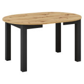 Masa dining extensibila DTD laminat negru stejar artisan Harry 103-142x102x76 cm