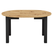 Masa dining extensibila DTD laminat negru stejar artisan Harry 103-142x102x76 cm