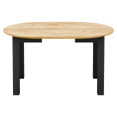 Masa dining extensibila DTD laminat negru stejar craft auriu Harry 103-142x102x76 cm