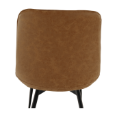 Scaun dining piele ecologica maro camel metal negru Hazal 49x57x85 cm