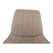 Scaun piele ecologica taupe metal negru Hazal 49x57x85 cm