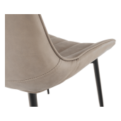 Scaun piele ecologica taupe metal negru Hazal 49x57x85 cm