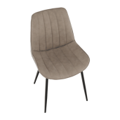 Scaun piele ecologica taupe metal negru Hazal 49x57x85 cm