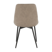 Scaun piele ecologica taupe metal negru Hazal 49x57x85 cm