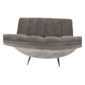 Scaun piele ecologica gri metal negru Hazal 49x57x85 cm